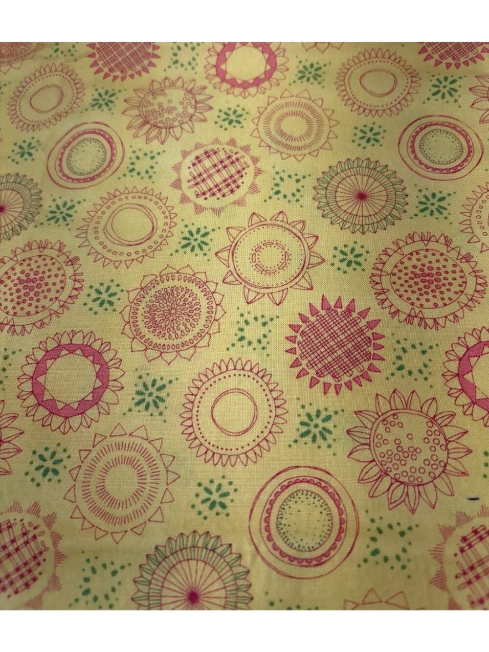 Solana Robin Pickens Moda Cotton Quilting Fabric 28x43" Sunflower Yellow Pink - Picture 6 of 13